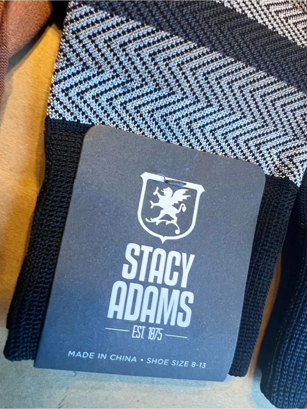 Stacy Adams Dress Socks - Brown, Black/Grey Herringbone & Navy with Blue Dots